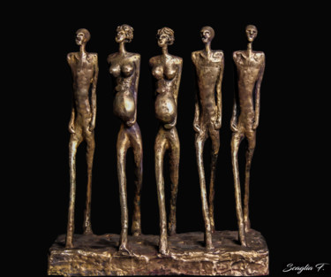 Skulptur mit dem Titel "Qui est le père ???" von Florence Scaglia, Original-Kunstwerk