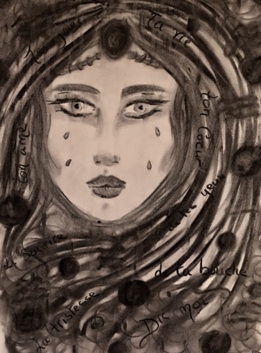 Tekening getiteld "Inside and behind" door Ath, Origineel Kunstwerk, Houtskool