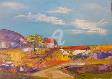 Peinture intitulée "Bergerie Corse" par Valerie Dragacci, Œuvre d'art originale, Huile