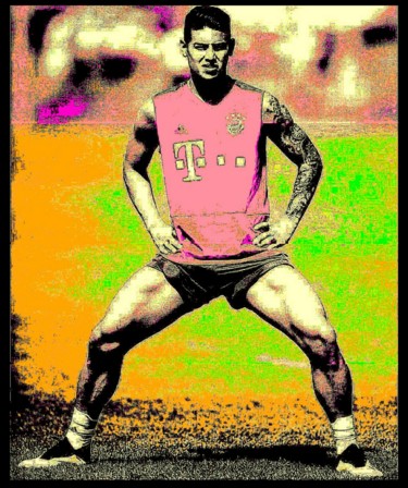 James Rodriguez Arte digitale intitolato "James Rodriguez" da Simone Lazzarini, Opera d'arte originale, Stampa digitale