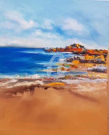 Peinture intitulée "Calanque corse" par Valerie Dragacci, Œuvre d'art originale, Huile