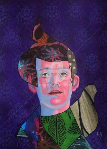 Peinture intitulée "Les Yeux dans les E…" par Elke Thiébaut, Œuvre d'art originale, Acrylique