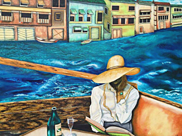 Peinture intitulée "The Reader" par Andrew (Ana` Alu) Hollimon, Œuvre d'art originale, Huile