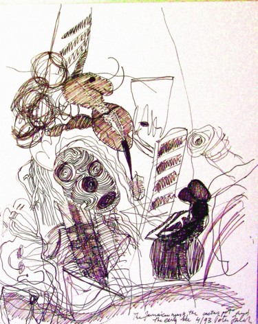 Drawing titled "The-ants queen" by Peter Jalesh, Original Artwork, Ink