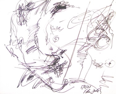 Drawing titled "The-surfer" by Peter Jalesh, Original Artwork, Ink