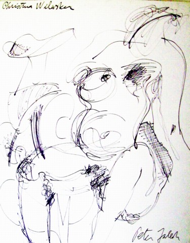 Walevska Drawing titled "Walevska" by Peter Jalesh, Original Artwork, Ink