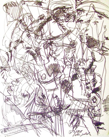 Drawing titled "The shadow that own…" by Peter Jalesh, Original Artwork, Ink