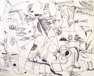 Drawing titled "The kitchen" by Peter Jalesh, Original Artwork, Ink