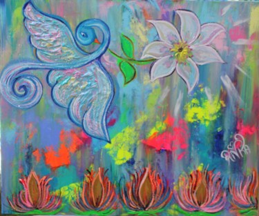 Bon baiser de l'éternité Peinture intitulée "Bon baiser de l'éte…" par Rivka, Œuvre d'art originale, Acrylique