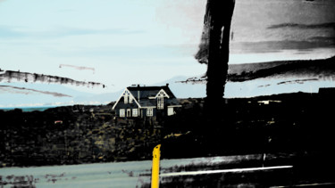 la maison noire Reykjanesbraut northern coast... Printmaking titled "la maison noire Rey…" by Michel Tabanou, Original Artwork, Digital Print
