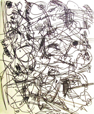 Drawing titled "Like the shadow flo…" by Peter Jalesh, Original Artwork, Ink