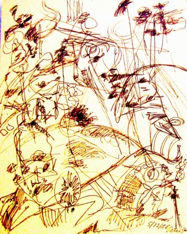 Drawing titled "One hour to remember" by Peter Jalesh, Original Artwork, Ink