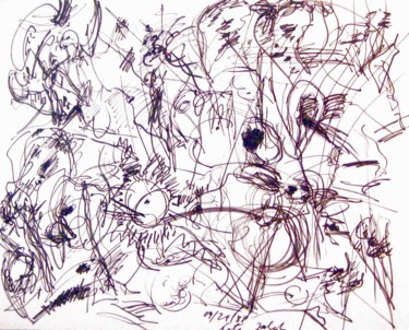 Drawing titled "The sensual shapes…" by Peter Jalesh, Original Artwork, Ink
