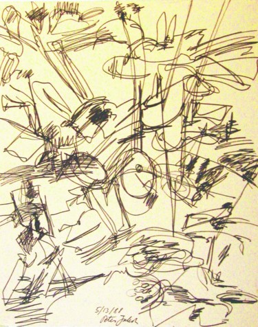 Drawing titled "Where the bird was…" by Peter Jalesh, Original Artwork, Ink