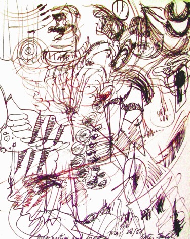 Drawing titled "Bearing pon our hea…" by Peter Jalesh, Original Artwork, Ink