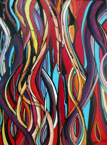Peinture intitulée "color-puzzle-1-acry…" par Marianne Charlotte Mylonas-Svikovsky (Marlo), Œuvre d'art originale, Acrylique