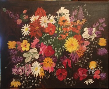 Pintura titulada "Bouquet printanier" por Marie-Ange Fileni, Obra de arte original, Oleo