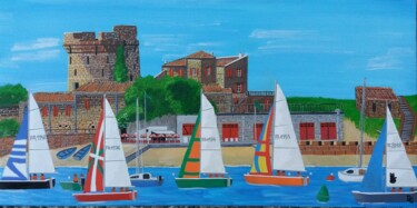 Painting titled "depart de regate" by Gilbert Devesa, Original Artwork, Acrylic