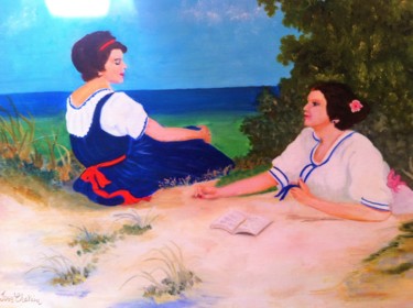 Peinture intitulée "Confidences" par Josy Chatain, Œuvre d'art originale