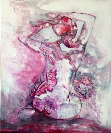Peinture intitulée "Le chignon" par Frall, Œuvre d'art originale, Acrylique