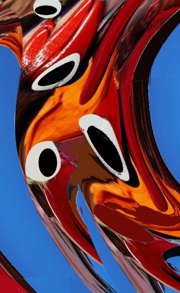 Digital Arts titled "Eyes blossoming on…" by Peter Jalesh, Original Artwork, Digital Painting