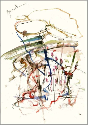 图画 标题为“Sous le pont Под мо…” 由Дима Dima Вильмс Wilms (Рок-Живописец Rock-Painter), 原创艺术品, 水粉