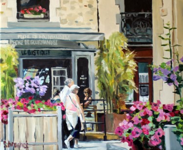 Peinture intitulée "Bistrot à Sainte-Su…" par Pascal Brachet, Œuvre d'art originale, Huile