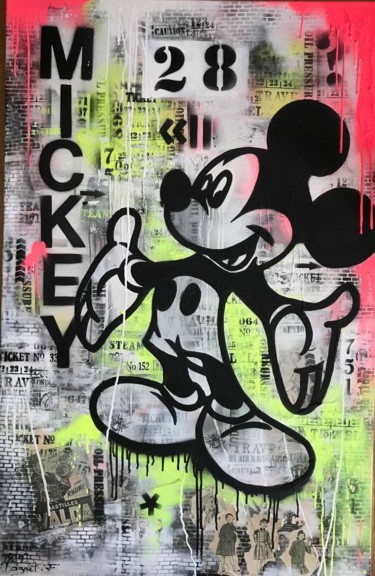 Peinture intitulée "Mickey street" par Fabienne Dagnet, Œuvre d'art originale, Acrylique