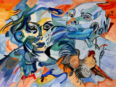 Hintergedanken Painting titled "Hintergedanken" by Vera Boldt, Original Artwork, Watercolor