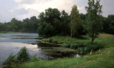 Painting titled "At the end of summer" by Yuri Pryadko, Original Artwork, Oil