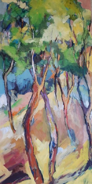 Peinture intitulée "La danse des peupli…" par Nadine Nacinovic, Œuvre d'art originale, Acrylique