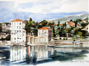 Peinture intitulée "bandol" par Pascal Brachet, Œuvre d'art originale, Aquarelle
