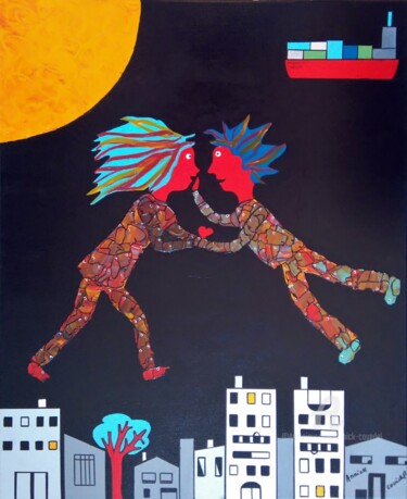 Peinture intitulée "ROMANCE" par Annick Couëdel, Œuvre d'art originale, Acrylique
