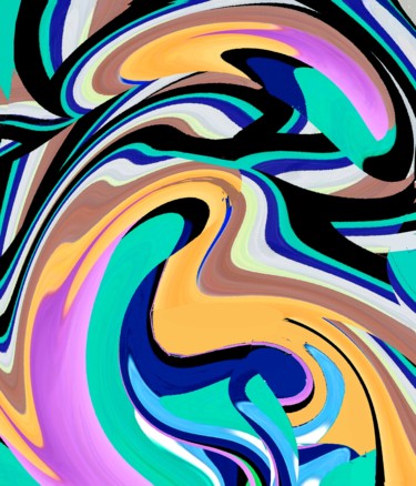 Digital Arts titled "Autumn washed leaves" by Peter Jalesh, Original Artwork, Digital Painting