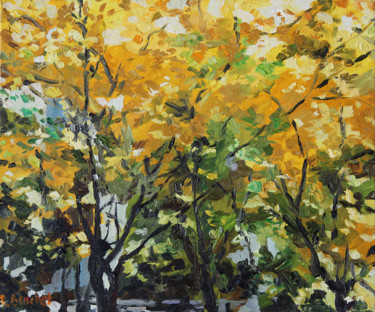 Peinture intitulée "Automne-Ile de la J…" par Pascal Brachet, Œuvre d'art originale, Huile