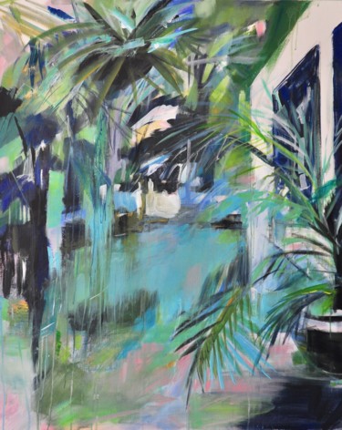 Painting titled "La Piscine" by Sophie Demolins De Jenlis, Original Artwork