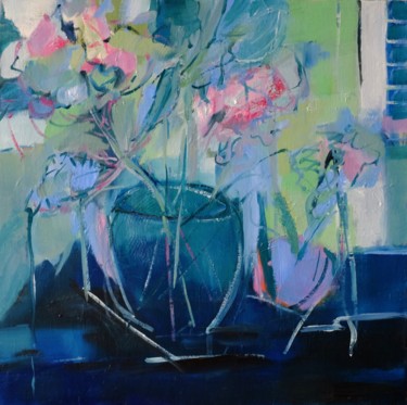 Painting titled "Devant la fenêtre" by Sophie Demolins De Jenlis, Original Artwork