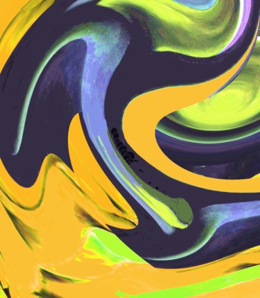 Digital Arts titled "Rain - wearing yell…" by Peter Jalesh, Original Artwork, Digital Painting
