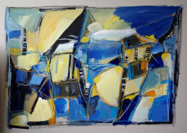 Peinture intitulée "Passager permanent" par Muriel Cayet, Œuvre d'art originale, Acrylique
