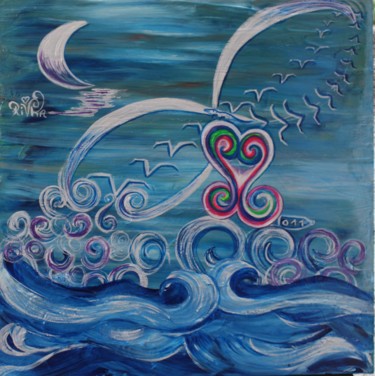 envolée karmique Peinture intitulée "envolée karmique" par Rivka, Œuvre d'art originale, Acrylique