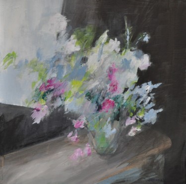 Painting titled "Pois de senteurs" by Sophie Demolins De Jenlis, Original Artwork, Acrylic