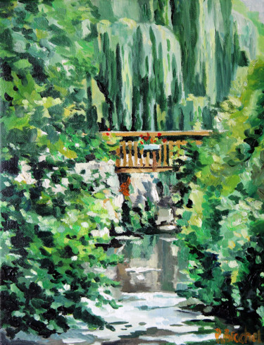 Peinture intitulée "la route des moulins" par Pascal Brachet, Œuvre d'art originale, Huile