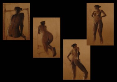 绘画 标题为“Etudes sur modèle2” 由Serge Salis, 原创艺术品, 粉彩