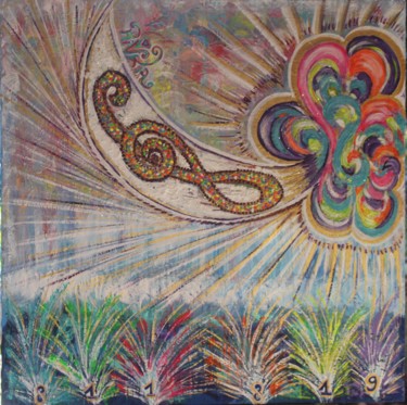 Peinture intitulée "Surfer sur la Vibe" par Rivka, Œuvre d'art originale, Acrylique