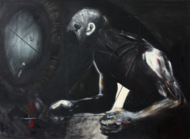Painting titled "Gadabout and Leash" by Pribi, Original Artwork, Oil