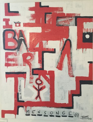 Peinture intitulée "le pendu..." par David Josset, Œuvre d'art originale, Acrylique