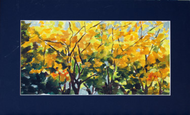 Peinture intitulée "Automne- Ile de la…" par Pascal Brachet, Œuvre d'art originale, Acrylique