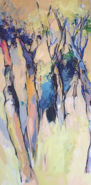 Peinture intitulée "Le tryptique d'auto…" par Nadine Nacinovic, Œuvre d'art originale, Acrylique