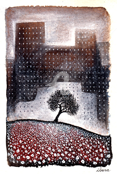 Drawing titled "Esprit de l'arbre e…" by Henri Ibara, Original Artwork, Ink
