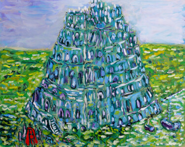 Peinture intitulée "BABEL   (d'après La…" par Jean Mirre, Œuvre d'art originale, Huile